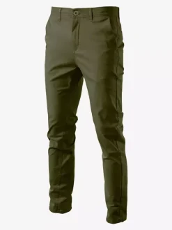Pantalon pour homme décontracté taille naturelle pantalon droit pour homme avec poches