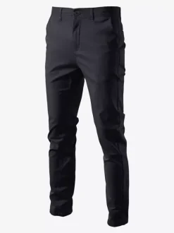 Pantalon pour homme décontracté taille naturelle pantalon droit pour homme avec poches