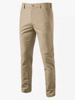 Pantalon pour homme Pantalon léger et chic à taille naturelle avec poches