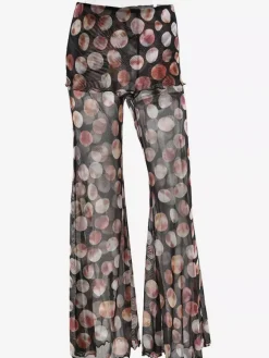 Pantalon évasé transparent imprimé pour femme 2026