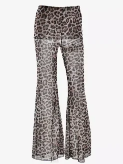 Pantalon évasé transparent imprimé pour femme 2026