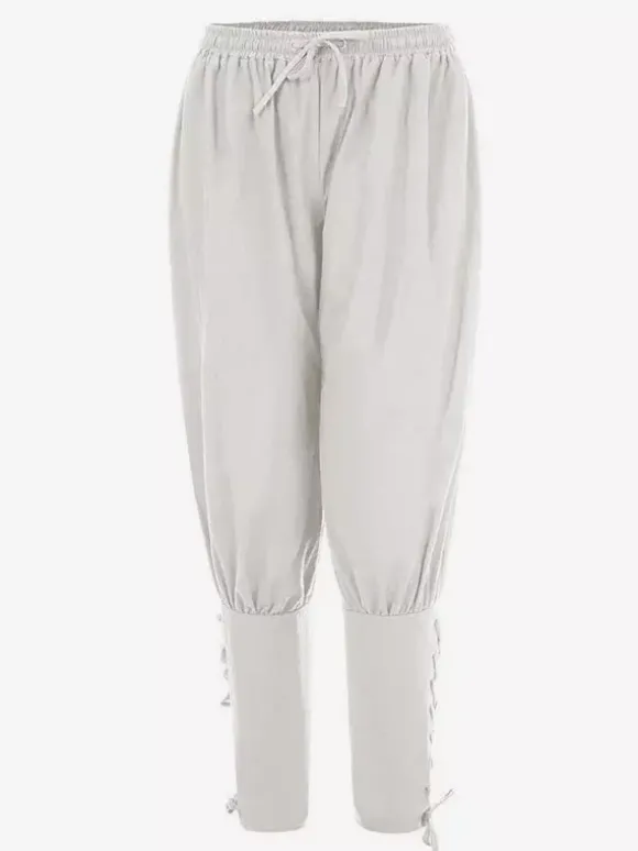Pantalon Vintage à lacets pour hommes Style aristocrate jambes larges Costumes rétro en coton pour Halloween