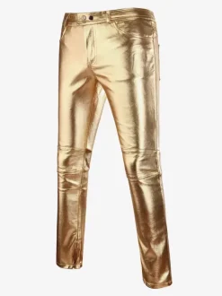 Pantalon Homme Chic Naturel Taille Droite Pantalon Homme Doré