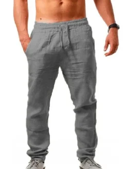 Pantalon Homme Chic Taille Naturelle Droite Kaki Pantalon Homme