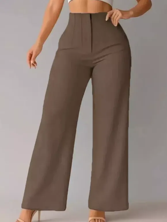 Pantalon kaki taille haute
