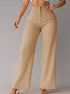 Pantalon kaki taille haute
