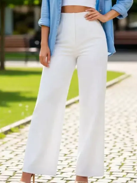 Pantalon kaki taille haute