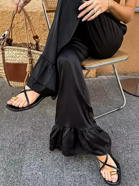 Pantalon noir taille haute