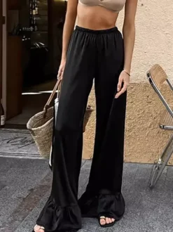 Pantalon noir taille haute