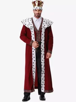 Pantalon rétro à pois bordeaux pour costumes de vacances en Arabie Saoudite