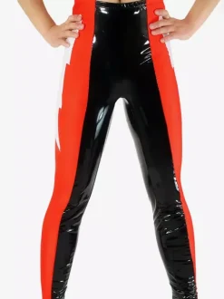 Pantalons de zentai Wrestling rouge bicolore Déguisements Halloween