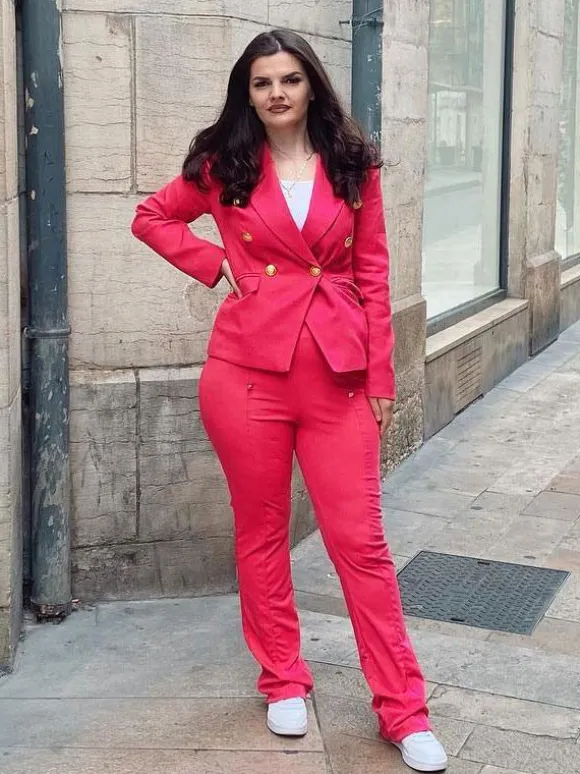 Pantalons Femmes Décontractés Longs Coupe Cintrée à Zip Décors avec Boutonnages Unicolore