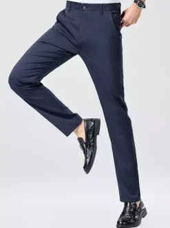 Pantalons décontractés pour hommes Slim Fit Straight Pantalons pour hommes de printemps et d'été