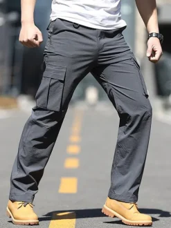 Pantalons pour hommes Casual Irregular Camouflage Taille naturelle coupe fuselée Hunter Green Pantalons pour hommes