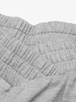 Pantalon Taille Naturelle Superposé En Polyester Gris Clair Oversize Décontracté