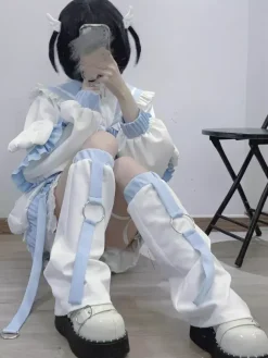 Parka légère à volants avec col marin et fermeture éclair Lolita