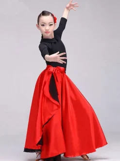 Paso Doble Dance Costume Jupe De Flamenco Filles Enfants Costumes De Corrida Espagnol Déguisements Halloween Robe de Princesse Fille