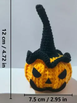 Peluche au crochet pour Halloween squelette creux chauve-souris et citrouille amigurumi décoration gothique faite à la main