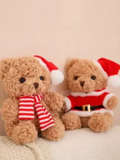 Peluche D'ours Poupée Petit Noël Cadeau Enfant Chapeau