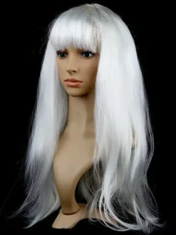 Perruque de cheveux d'Halloween violet Perruque de carnaval longues et droites