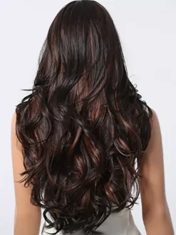 Perruque de cheveux longs bouclés mis en valeur avec raie au milieu pour femme 2026