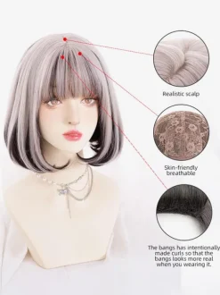 Perruque Lolita de 14 pouces mettant en valeur la fibre résistante à la chaleur des cheveux comme accessoires Lolita Image