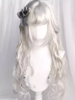 Perruque Lolita Gothique Longue Ébouriffée Accessoires Lolita Argent