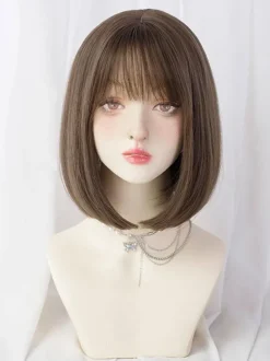Perruque Mignonne Courte Frange Accessoires Lolita