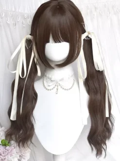 Perruques Lolita Style ROCOCO longues fibres résistantes à la chaleur accessoires Lolita marron clair