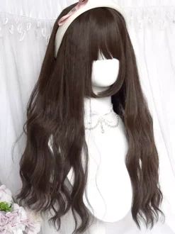 Perruques Lolita Style ROCOCO longues fibres résistantes à la chaleur accessoires Lolita marron clair