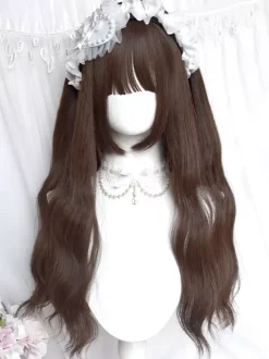 Perruques Lolita Style ROCOCO longues fibres résistantes à la chaleur accessoires Lolita marron clair