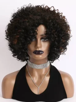 Petites perruques synthétiques quotidiennes à cheveux courts bouclés pour femmes 2026