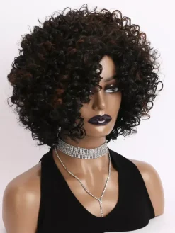 Petites perruques synthétiques quotidiennes à cheveux courts bouclés pour femmes 2026