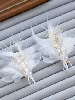 Pince à cheveux plumes coiffes de mariage accessoires de cheveux de mariée 1 pièce