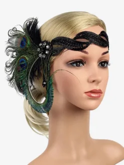 Plume Flapper Headpieces 1920s Great Gatsby Bandeau Femmes Rétro Cheveux Accessoires Déguisements Halloween