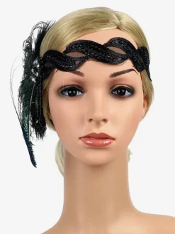 Plume Flapper Headpieces 1920s Great Gatsby Bandeau Femmes Rétro Cheveux Accessoires Déguisements Halloween