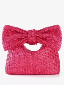 Pochette en paille avec n艙ud pour les vacances petit sac pour femme 2026