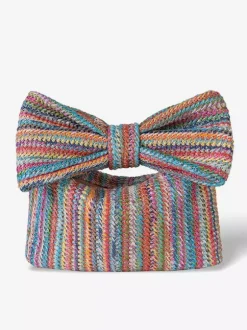 Pochette en paille avec n艙ud pour les vacances petit sac pour femme 2026