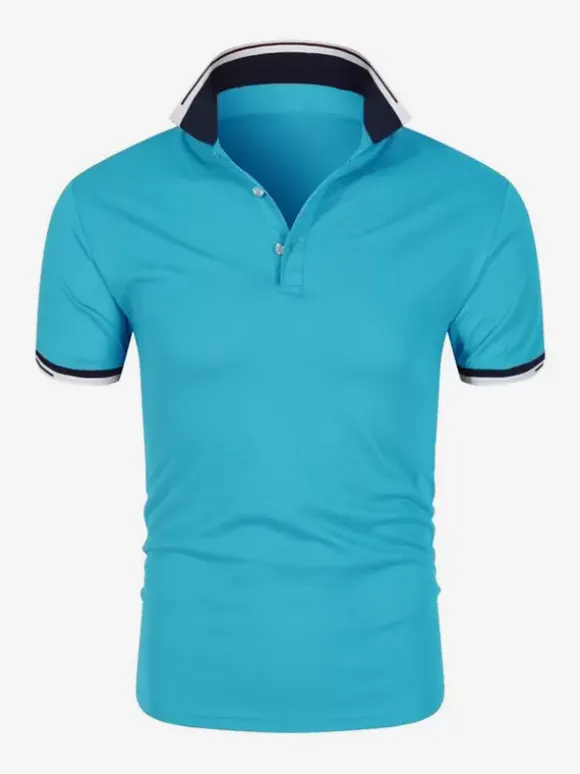 Polo Homme Décontracté Col Rabattu Manches Courtes Coupe Classique