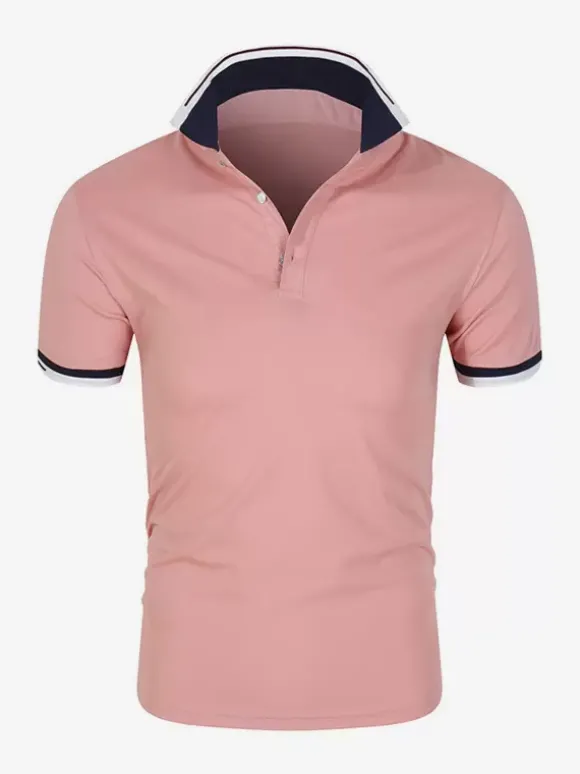 Polo Homme Décontracté Col Rabattu Manches Courtes Coupe Classique
