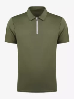 Polo pour homme à col rabattu et manches courtes avec fermeture éclair et coupe classique