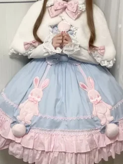 Poncho Lolita doux en polyester blanc avec n艙uds en dentelle et vêtements d'extérieur Lolita d'automne