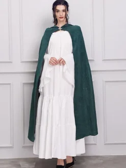 Ponchos de Noël pour femmes Cape vert foncé Polyester Costumes de vacances de Noël