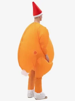 Poulet rôti drôle unisexe Orange Polyester fibre combinaison noël vacances Costumes