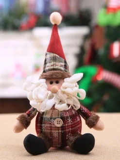 Poupée de Noël rouge Fibre de polyester Accessoires de vacances de Noël