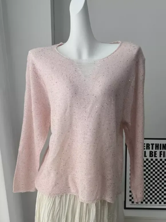 Pull en maille effet usé avec paillettes pour femme (2026)