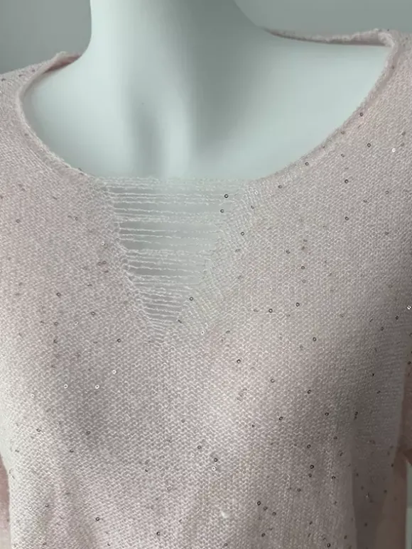 Pull en maille effet usé avec paillettes pour femme (2026)