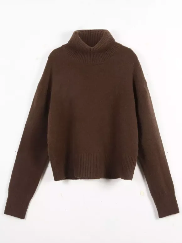 Pull en tricot uni à col bénitier pour femme (2026)