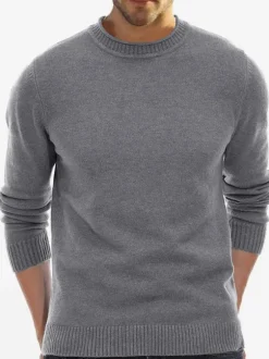 Pulls Homme Cardigan Maille Col Rond Automne Blanc Kaki