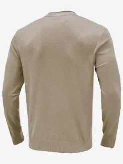 Pulls Homme Cardigan Maille Col Rond Automne Blanc Kaki